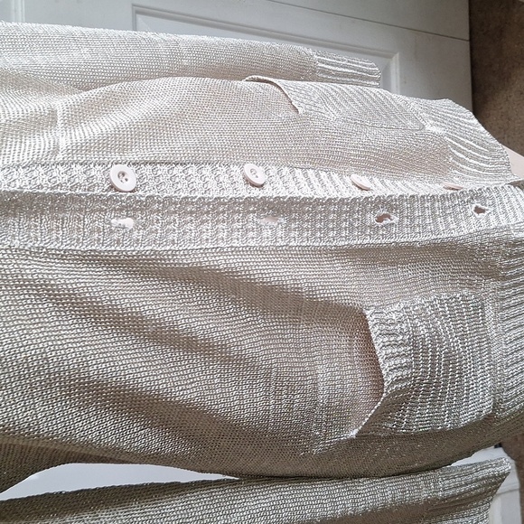 Chic Metallic Cardigan Sweater Size M - Picture 9 of 13